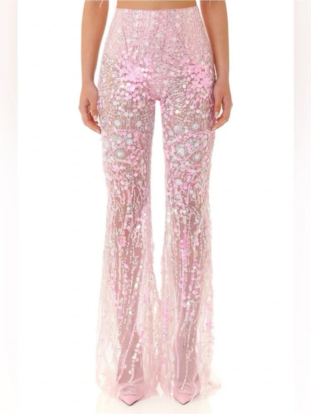 Eliya the label Pink Sequin Alyce embellished disco Pants S/XS